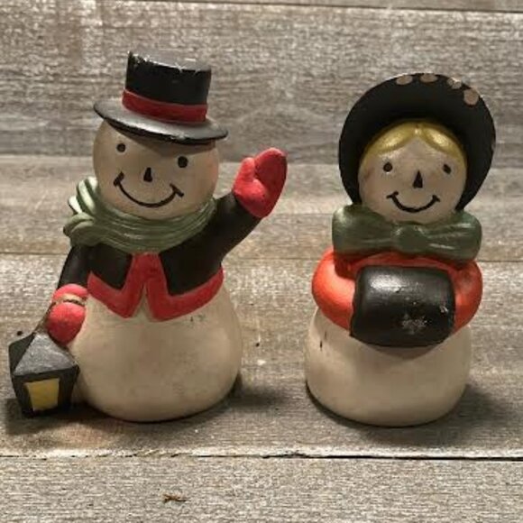 Other - 2 Vintage snow man holiday deco signed J.H. 1971